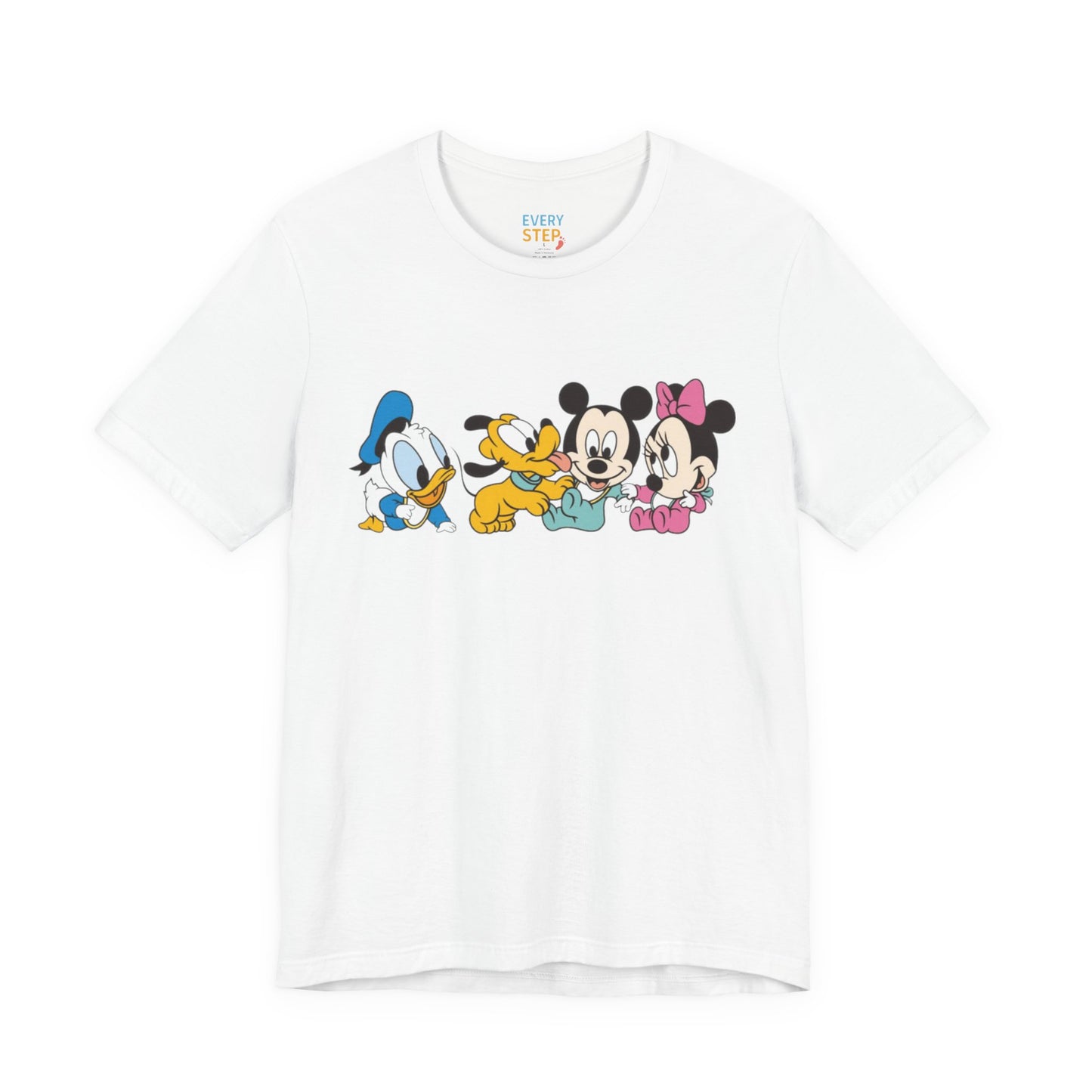 Disney Baby Characters Tee — Mickey, Minnie, Donald & Pluto Short Sleeve Shirt