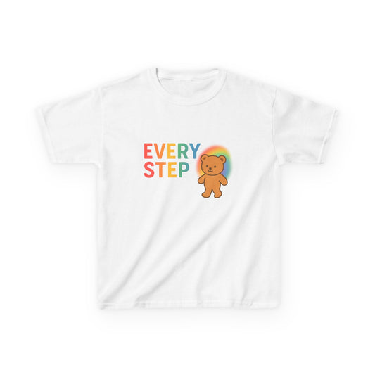 Rainbow Teddy Bear Kids Tee - Every Step Shirt, Children's T-Shirt, Cute Kids Apparel, Gift for Kids, Birthday Outfit