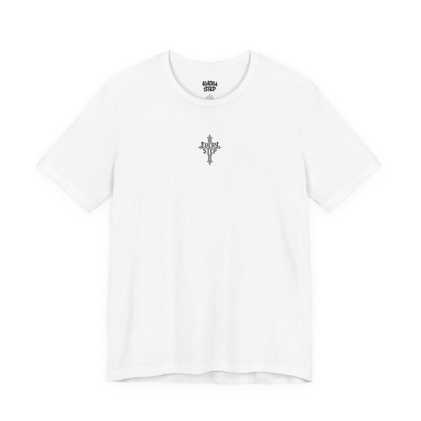 Tricou grafic cu cruce gotică - Every Step, tricou unisex, top streetwear, ținută de festival, cadou unic pentru el/ea