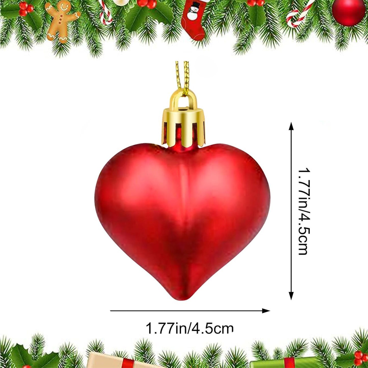 12PCS Christmas Heart Pendants