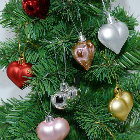 12PCS Christmas Heart Pendants