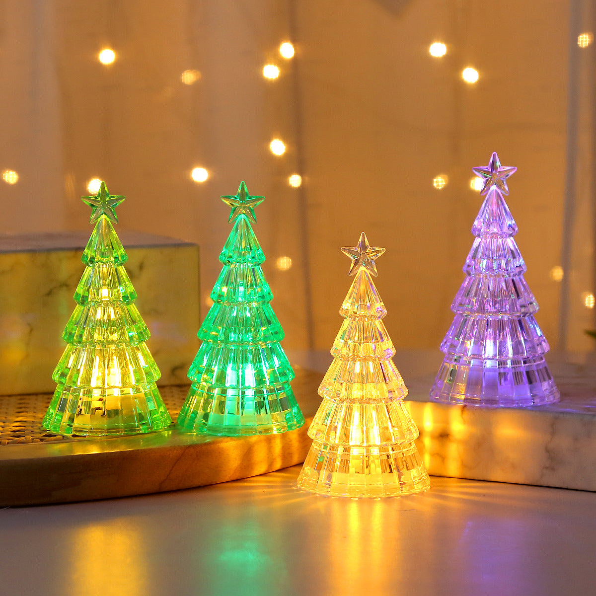 Christmas Tree Crystal Small Night Lamp